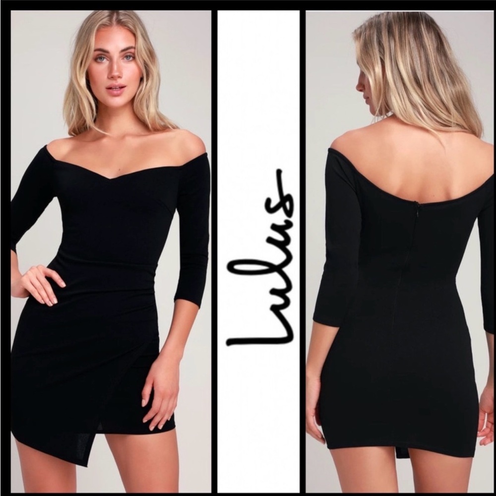 Lulu's Black Off-the-Shoulder Mini Dress